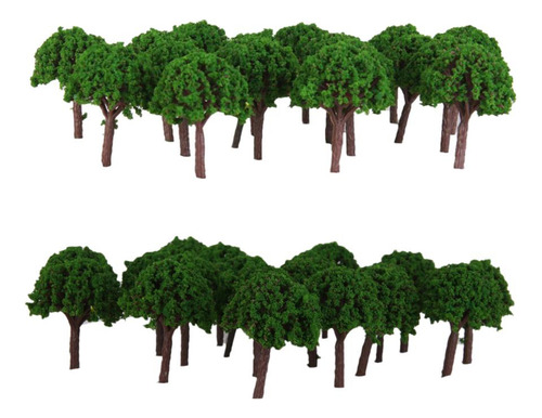 100 Pieces 3 Cm Paisaje Tren Modelo Árboles Escala 1/500