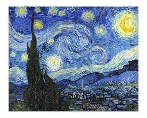 Cuadro Canvas Noche Estrellada Vincent Van Gogh 64x80 M Y C 