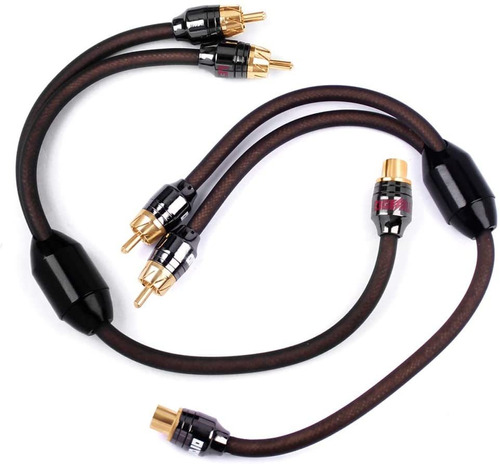 Cable De Audio Rca 2 Macho A 1 Hembra, 1 Pie/2 Pack/marron