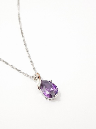 Imagen 7 de 7 de Dije De Cristal Morado Con Cadena +estuche+envio Gratis