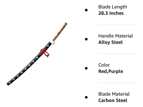 Sable Afilado De Acero Al Carbono Para Cosplay De Zoro