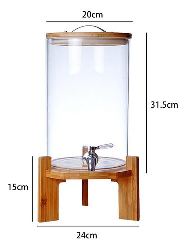 Dispensador De Barril De Bebidas De Vidrio, Jarra De Jugo 8l