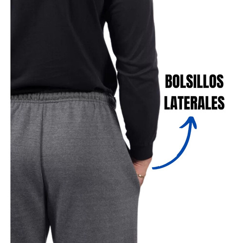 Pantalón Deportivo Hombre Jogging Felpa Sin Puño + Bolsillos