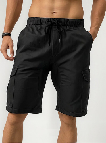 Bermuda Short Casual Para Hombre Bolsas Cargo Shendy Vendy