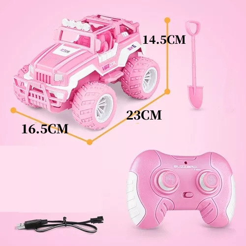Coche Rosa Con Control Remoto Para Niños, Coche De Escalada