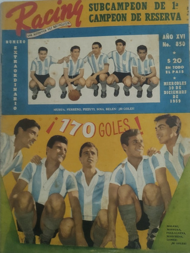 Revista Racing N° Extraordinario Resumen Año 1959