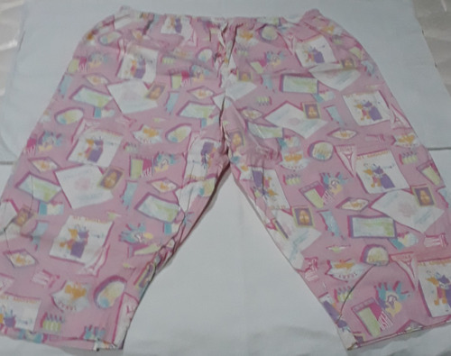 Pantalón Pijama Talle L Mujer Capri Rosa 