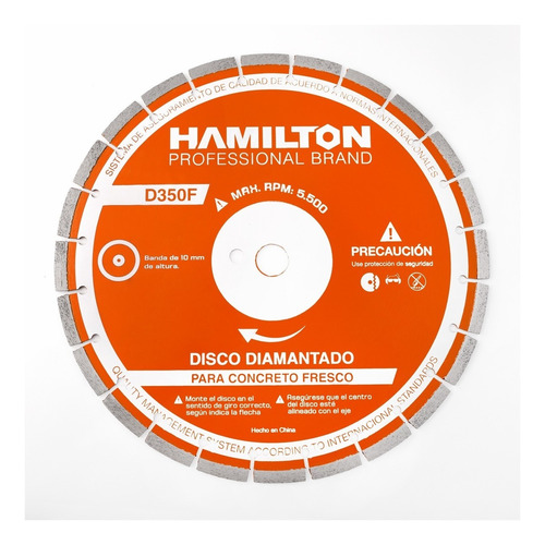 Disco Diamantado 350mm Concreto Fresco - Hamilton D350f