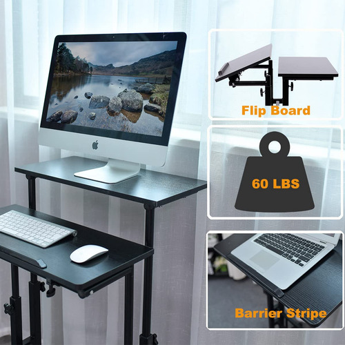 Escritorio Ajustable Con Ruedas Mesa Portátil Para Computado