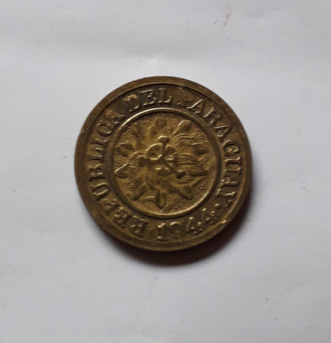 Paraguay 5 Centimos Año 1944 Moneda Broncealuminoi Km#21