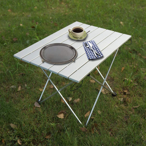 Mesa De Camping Portátil Plegable Con Tablero De Aluminio
