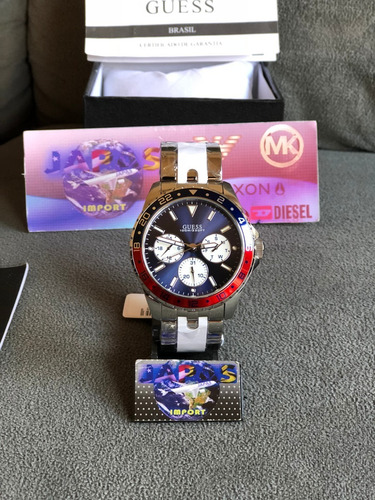 Relogio Guess W1107g2 Prata Original Completo Com Caixa