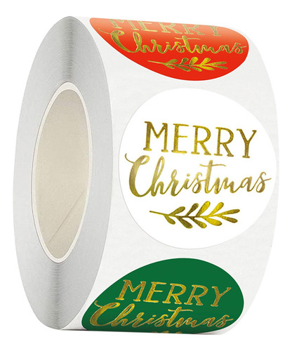 Aa Pegatinas De Feliz Navidad / 500 Etiquetas Navideñas De 3