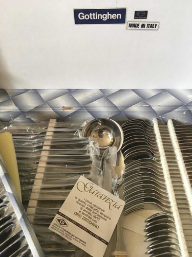 Cubiertos De Acero Inoxidable Gottinghen Laminado En Oro Ita