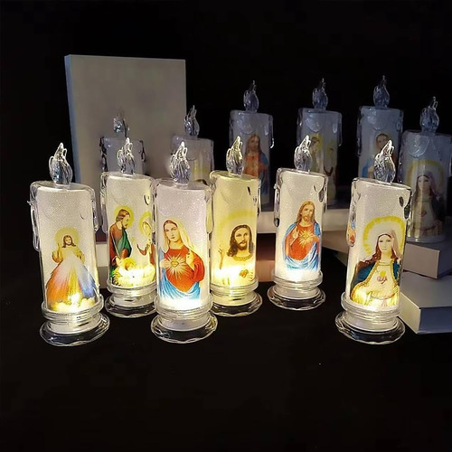 Velas Religiosas Sin Llama De Oración Led, Velas Católicas