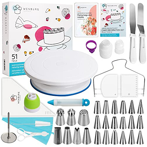 Cake Decorating Turntable Kit, 51 Pcs - Piping Bags And...