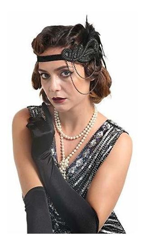 Diadema De Aleta Vintage Zoestar 1920 Casco De Plumas Gatsby