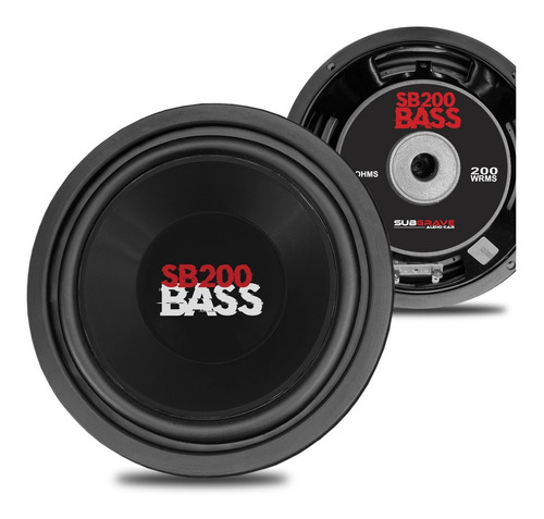 Alto Falante Sub Sb200 Bass 8 Pol 200 Rms 4 Ohms Preto