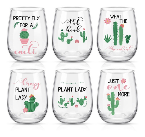 Juego De 6 Vasos De Cactus De Plantas Suculentas, Regalos Di