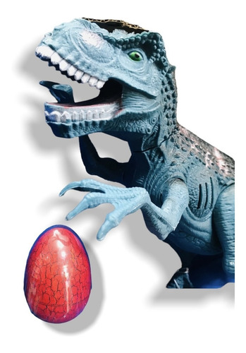 Dinosaurio Rex Con Luz Sonido Y Huevo Sorpresa 30cm
