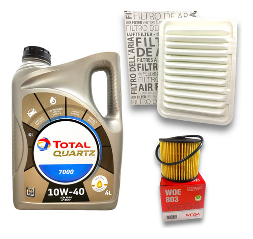 Kit Aceite Total 7000 + Filtros Corolla 1.8 2012 A 2023