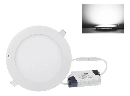 X10 Foco Panel Plafón Led 24w Embutido Redondo Luz Frio