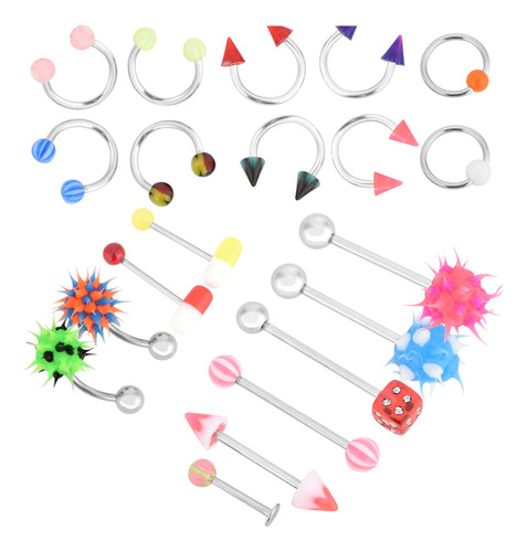Piercing Jewelry, Juego De 110 Anillos Para Lengua, Nariz Y