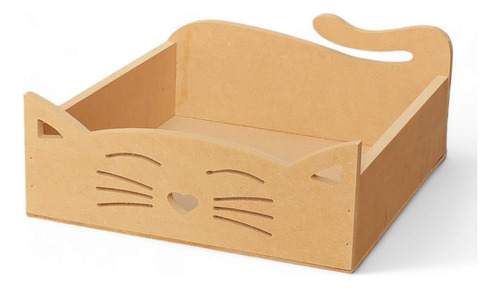Gato Caja Decorativa Guacal De Madera Para Regalo Sorpresa