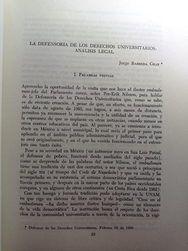 Defensoría De Los Derechos Universitarios De La Unam (Usado)