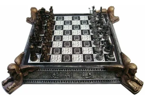 Tabuleiro de Xadrez Luxo Reis do Egíto 32 Peças 55x55x10cm : :  Brinquedos e Jogos