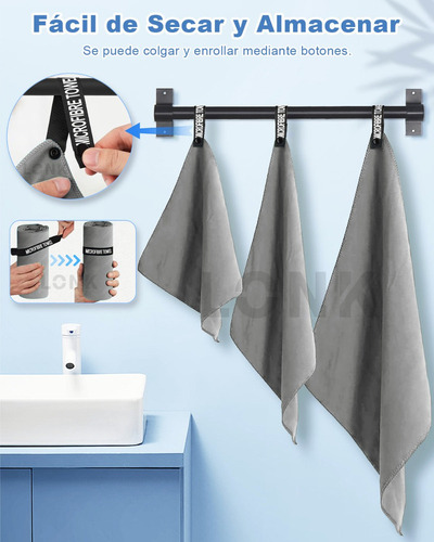 Toalla Baño Viaje De Microfibra De Secado Rápido Lonk 3pcs