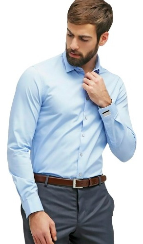 Camisas Slim Fit En Puño Gemelo Hombre