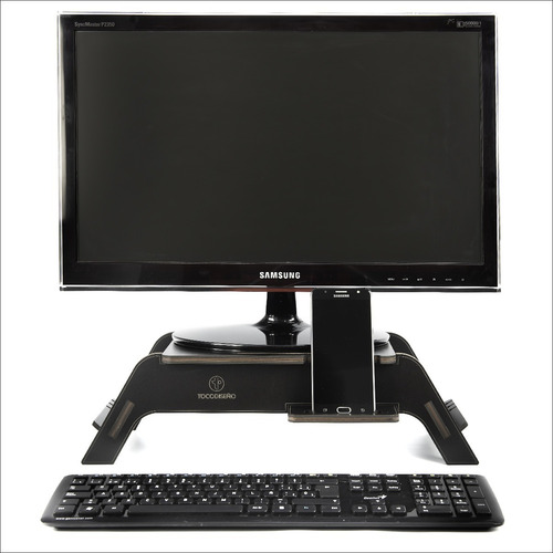 Imagen 2 de 9 de Stand Base Eleva Monitor Pc-notebook Con Porta Celular