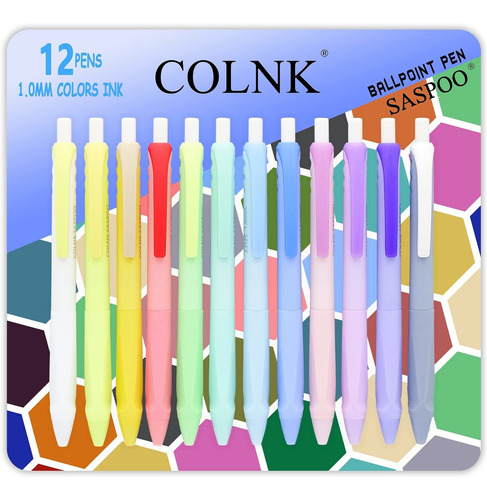 Colnk Boligrafo Color Surtido Punta Media 0.039 in Comodo 12