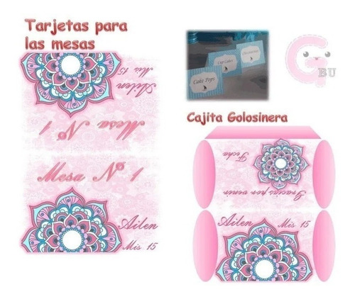Kit Imprimible Mandalas Rosas Xv Amigas Mama Madre S91