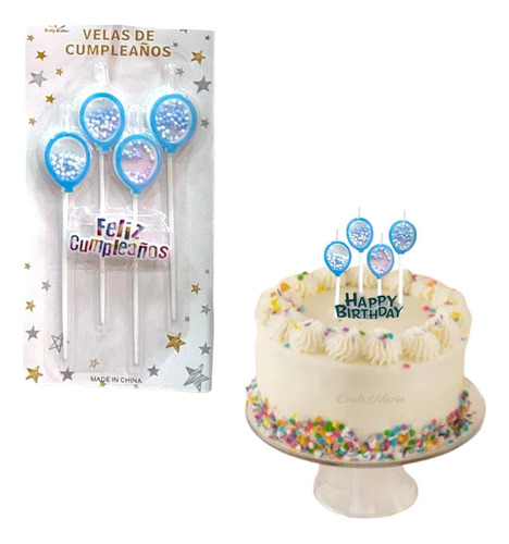 4 Velas De Cumpleaños En Forma De Globo Feliz Cumpleaños