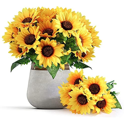 Mocoosy 4 Ramos De Girasoles Artificiales, Girasoles De Seda