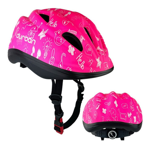 Capacete Ciclismo Infantil Durban P/ Bike Conforto Segurança Cor Rosa Tamanho Ajustável