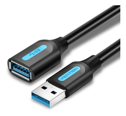 Cable Extension Usb 3.0 Vention Macho A Hembra 50cm Negro