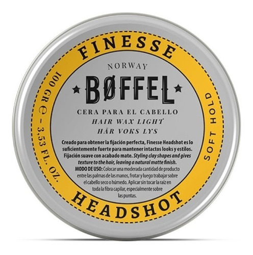 Boffel Hair Wax Soft Hold Cera Finesse Headshot 100gr