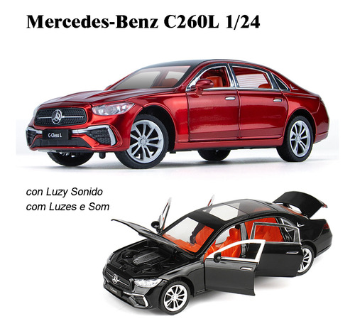 Benz Class C260l Sedán Deportivo De Lujo Miniauto Metal 1/24