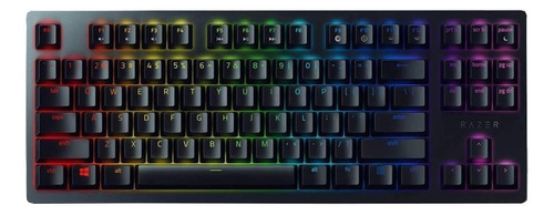 Teclado gamer Razer Huntsman Tournament Edition QWERTY inglés US color negro con luz RGB