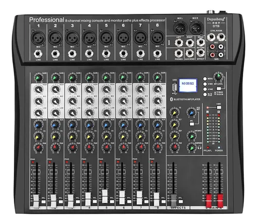 comprar Mesa De Sonido Mezcladora Depusheng Dt8, 8 Canales, Usb, Col