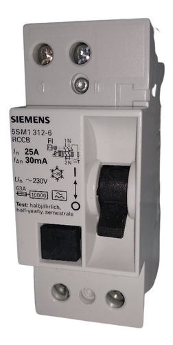 Disyuntor Diferencial Siemens 2x25a Si Super Inmunizado