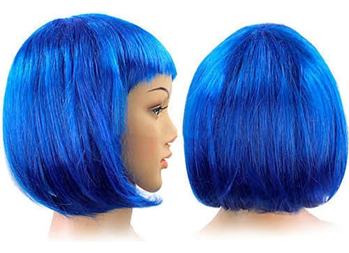 Peluca Bob Azul Disfraz Halloween Dia De Muertos