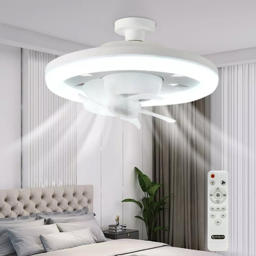 Lampara Ventilador De Techo Tianlai 5 Aspas36w Diámetro 30cm