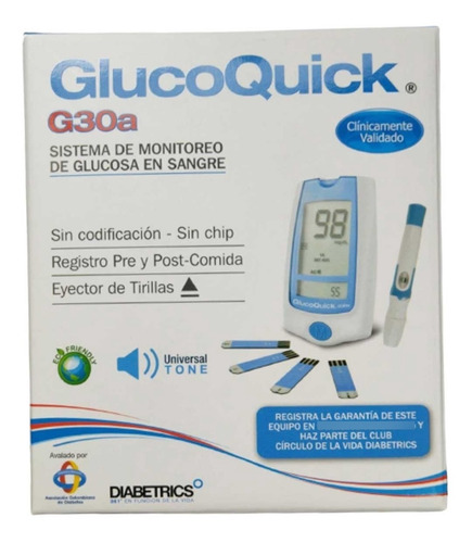 Imagen 1 de 1 de Glucometro Glucoquick G30a Diabetrics