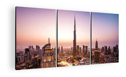 Cuadro Decorativo Mural Triptico Dubai 126x60 Mdf
