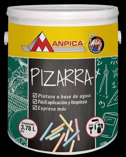 Pintura Tipo Pizarra Manpica 1/4 De Galon