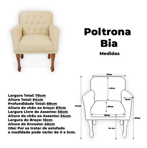 Imagem 5 de 5 de Poltrona Decoração Bia Salão De Beleza Quarto Lazer Promoção